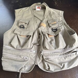 Vintage Columbia Fishing Vest XL 23x30 Stained